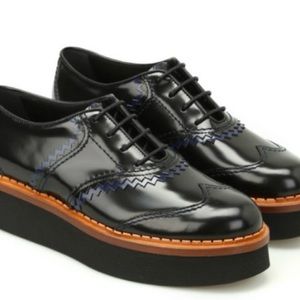TOD'S Two-tone leather wedge Oxford shoes